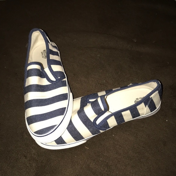 Mossimo Supply Co. Shoes - Blue & White Striped Canvas Shoes